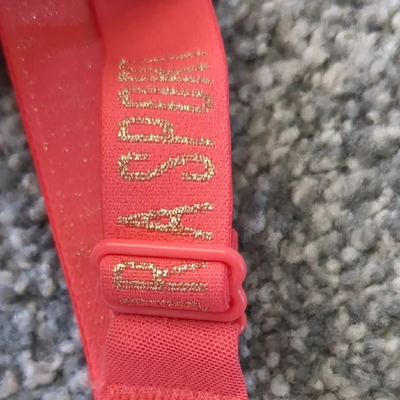 Pink Sports Bra with Gold Lettering - Picture 7 of 8